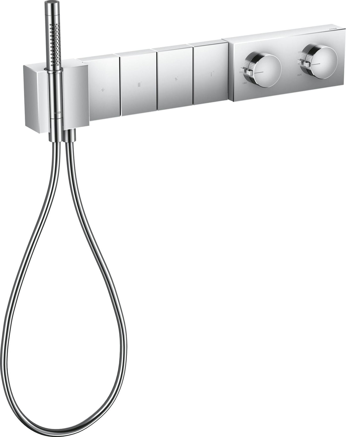 AXOR Edge Thermostatmodul Unterputz Fertigset 4 Verbraucher Chrom – Select Steuerung