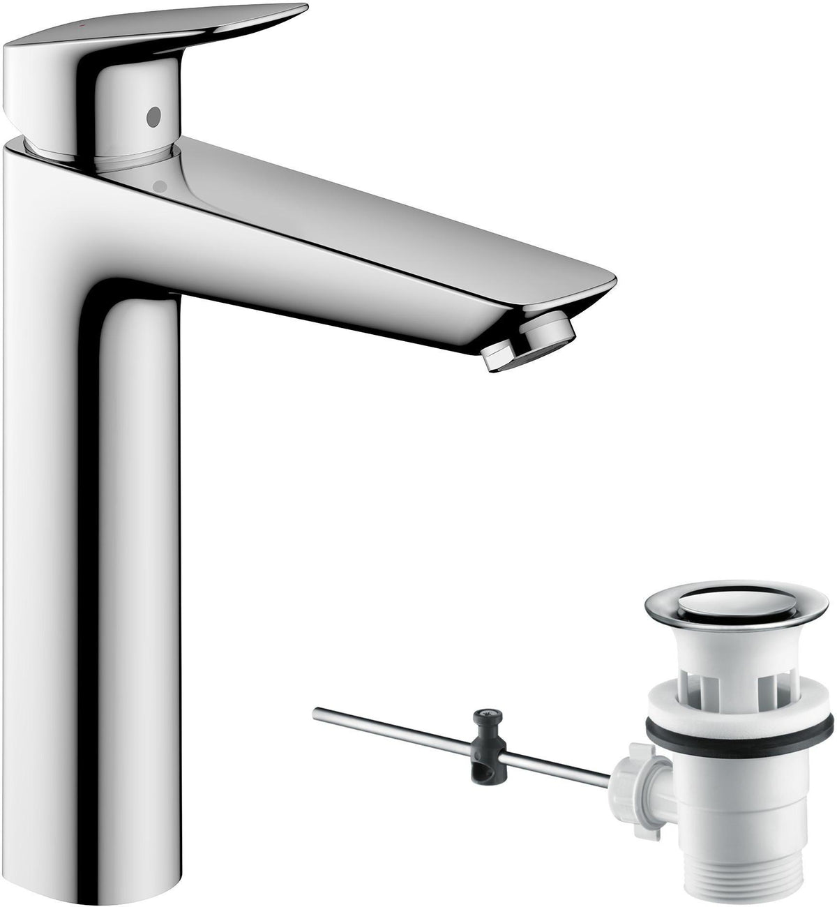 HANSGROHE Logis Einhebel-Waschtischmischer 190 DN 15 mit Zugstangen-Ablaufgarnitur chrom