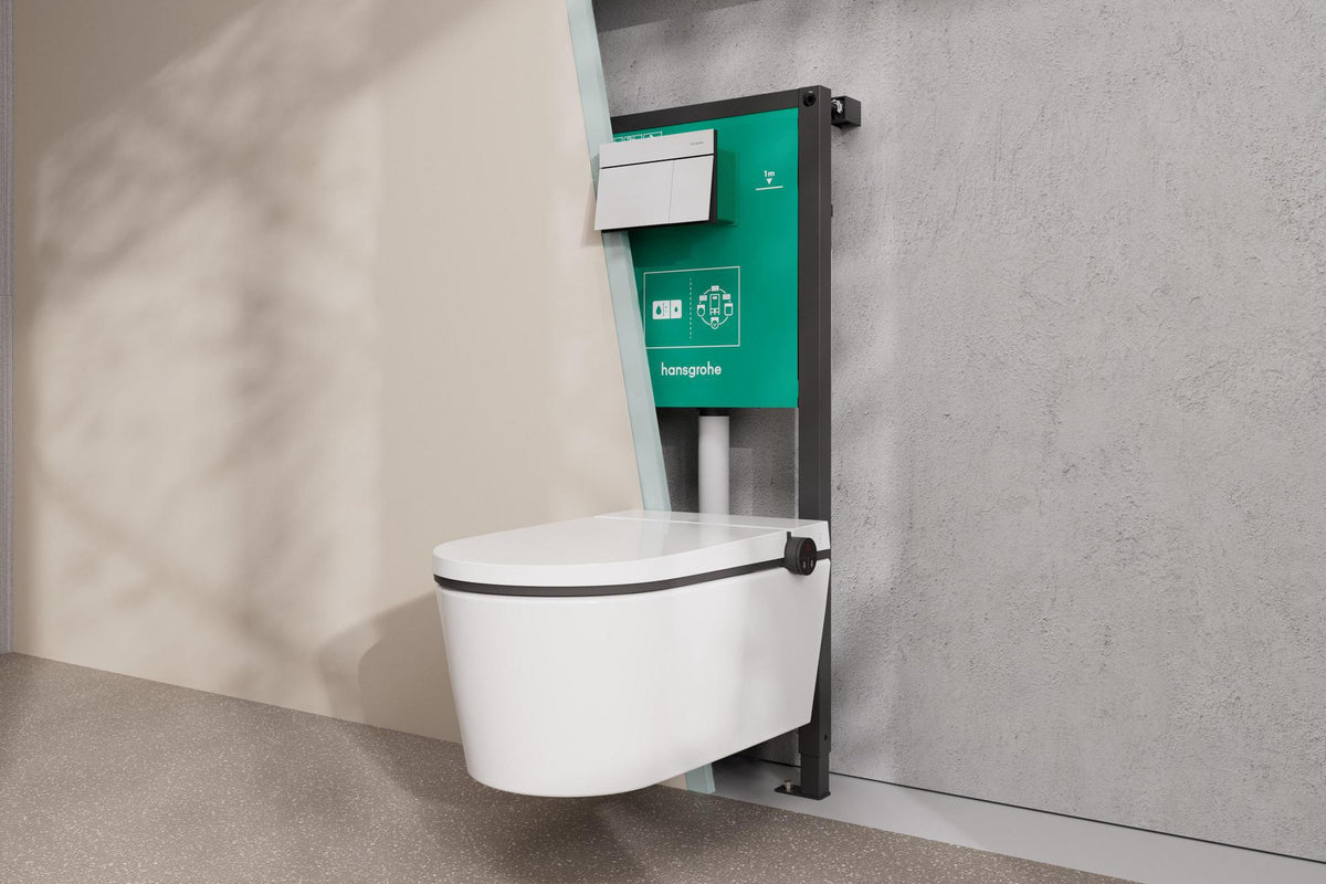 Hansgrohe iFrame Element E Betätigungsplatte mit 2-Mengen-Spülung, Metall, gebürstet