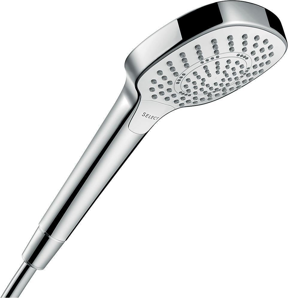 HANSGROHE Handbrause Croma Select E Multi – 3 Strahlarten, Select-Taste, weiß/chrom