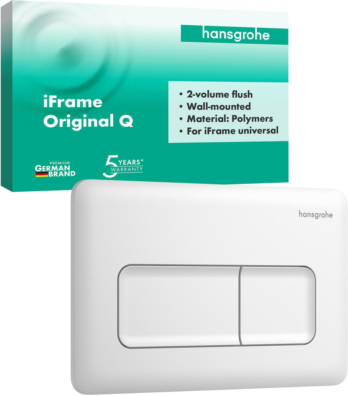 Hansgrohe iFrame Original Q Betätigungsplatte mit 2-Mengen-Spülung in Chrom