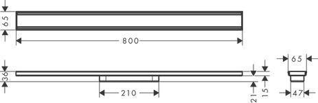 HANSGROHE RainDrain Original Duschrinne Fertigset 1200 mm – rahmenloses Design, Edelstahl gebürstet