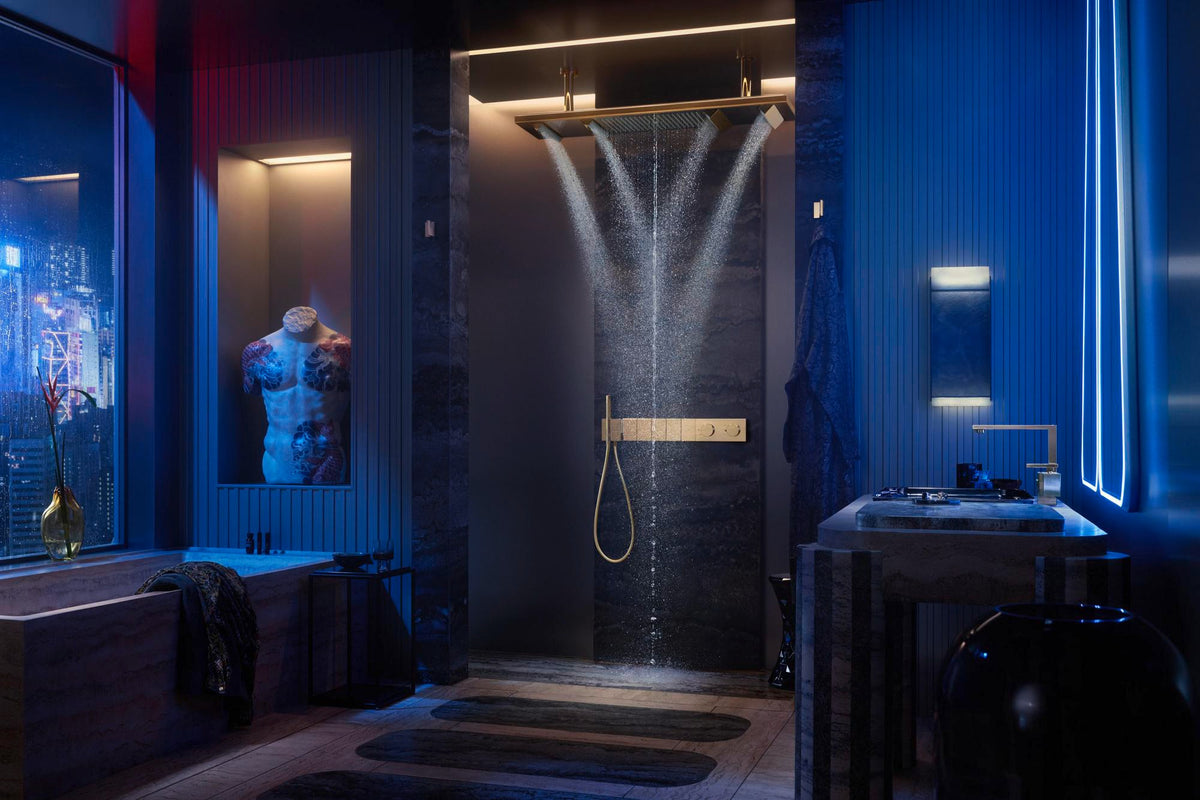AXOR Edge Waschtischmischer 190 Diamantschliff chrom von Hansgrohe – Einhebelmischer mit Push-Open