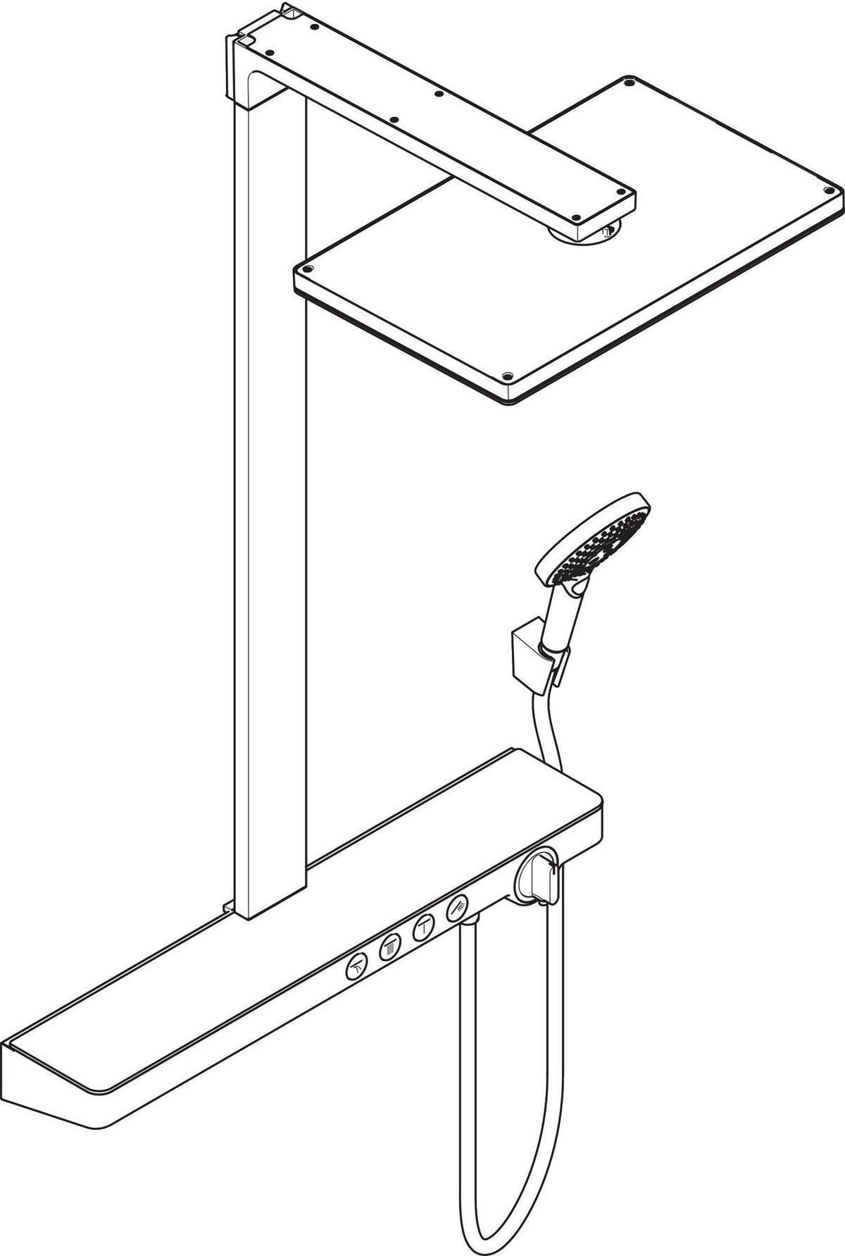 HANSGROHE Rainmaker Select 460 3jet Duschsystem – Showerpipe mit Thermostat, weiß/chrom