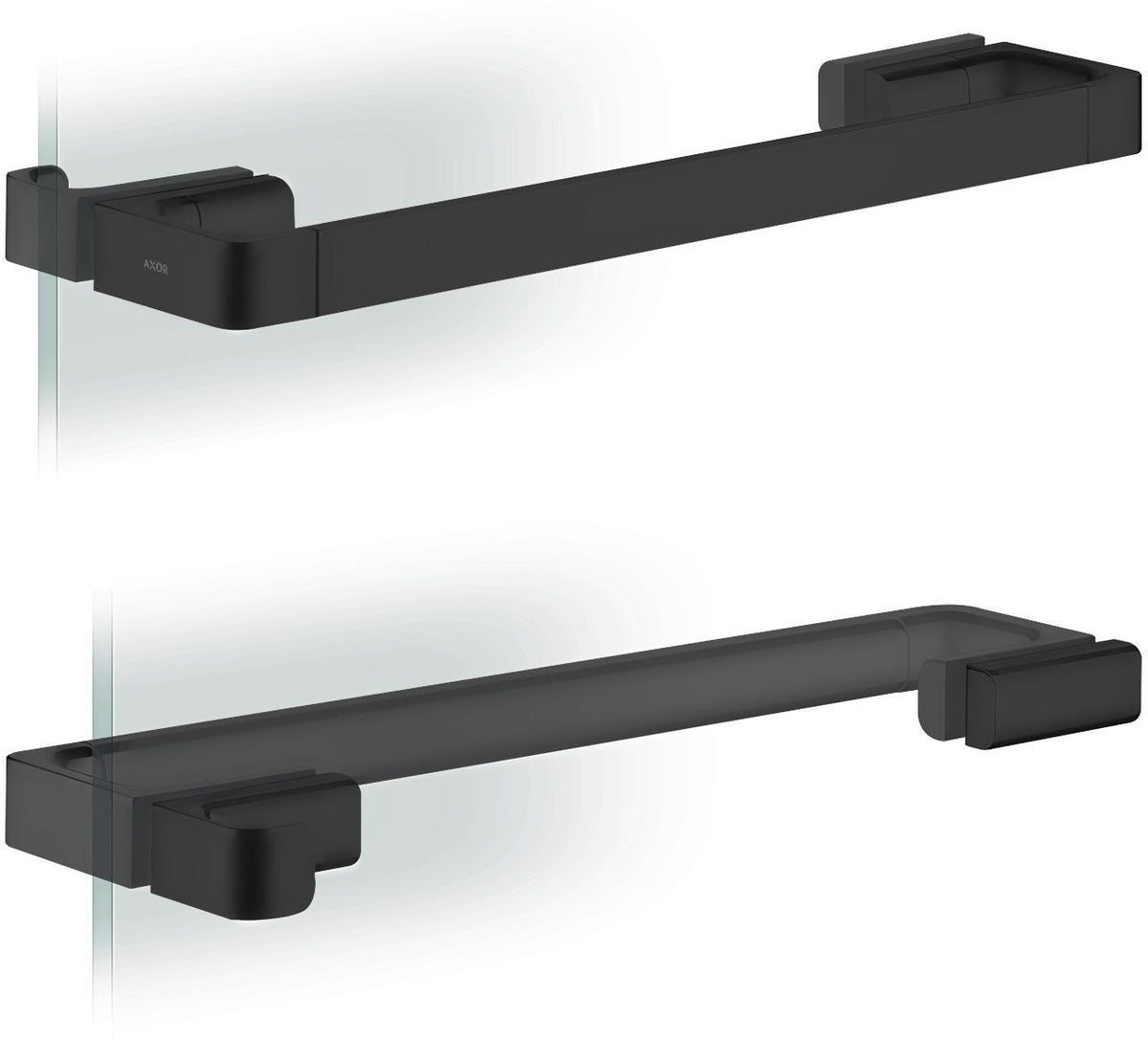 AXOR Universal Softsquare Duschtürgriff 444 mm mattschwarz – Metall, verdeckte Befestigung, vielseitig