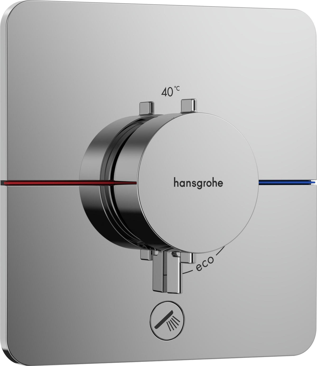 HANSGROHE ShowerSelect Comfort Q Thermostat chrom – 1 Verbraucher, Select-Taste, Mengensteuerung