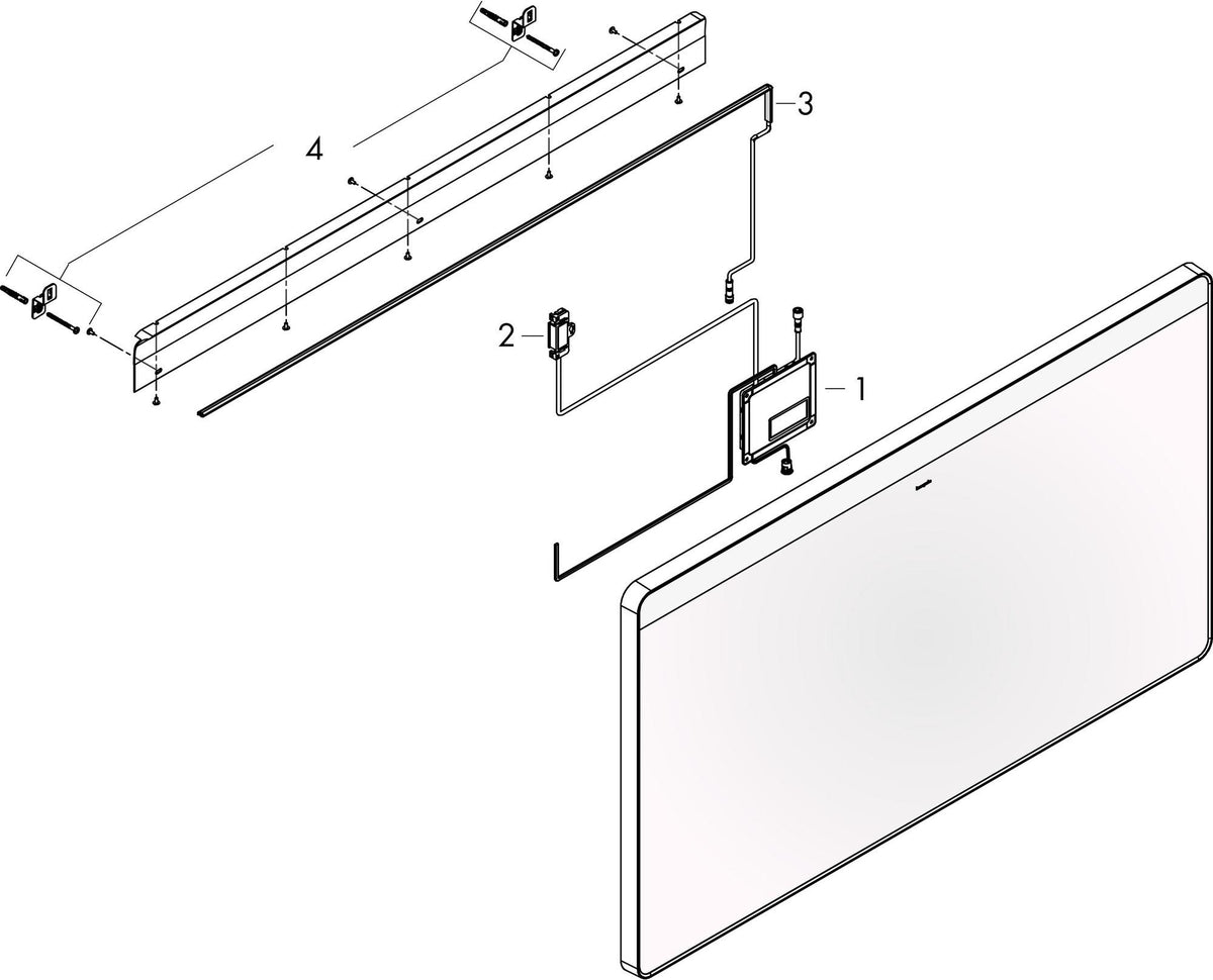HANSGROHE Spiegel Xarita Lite Q mit horizontaler LED-Beleuchtung, 360 x 700 mm, mattschwarz