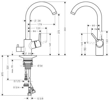 HANSGROHE Talis M52 Einhebel-Küchenmischer mit Geräteabsperrventil, chrom