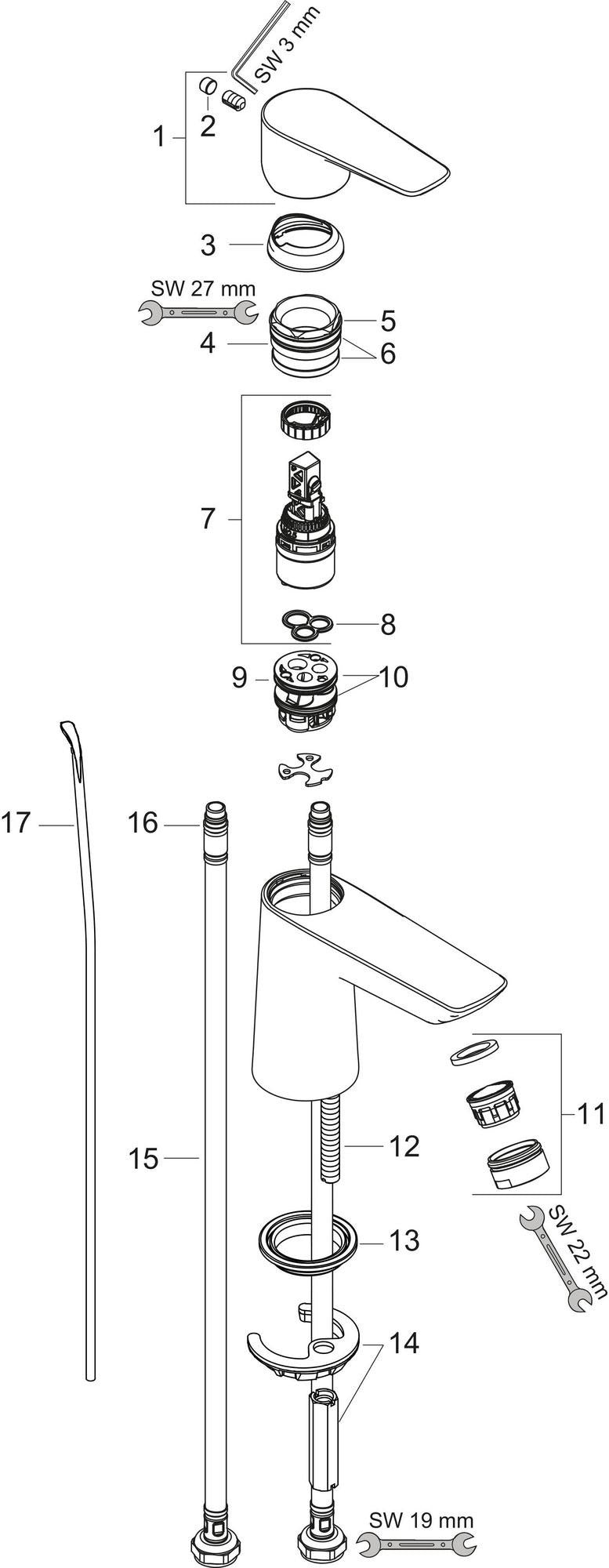 Hansgrohe Talis E Einhebel-Waschtischmischer 80 CoolStart chrom – DN 15 mit Ablaufgarnitur