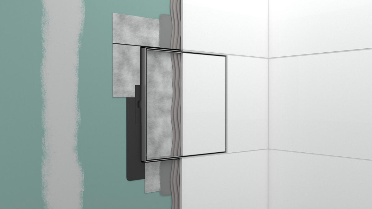 HANSGROHE XtraStoris Rock Einbau-Abfalleimer mit befliesbarer Tür 300/300/100