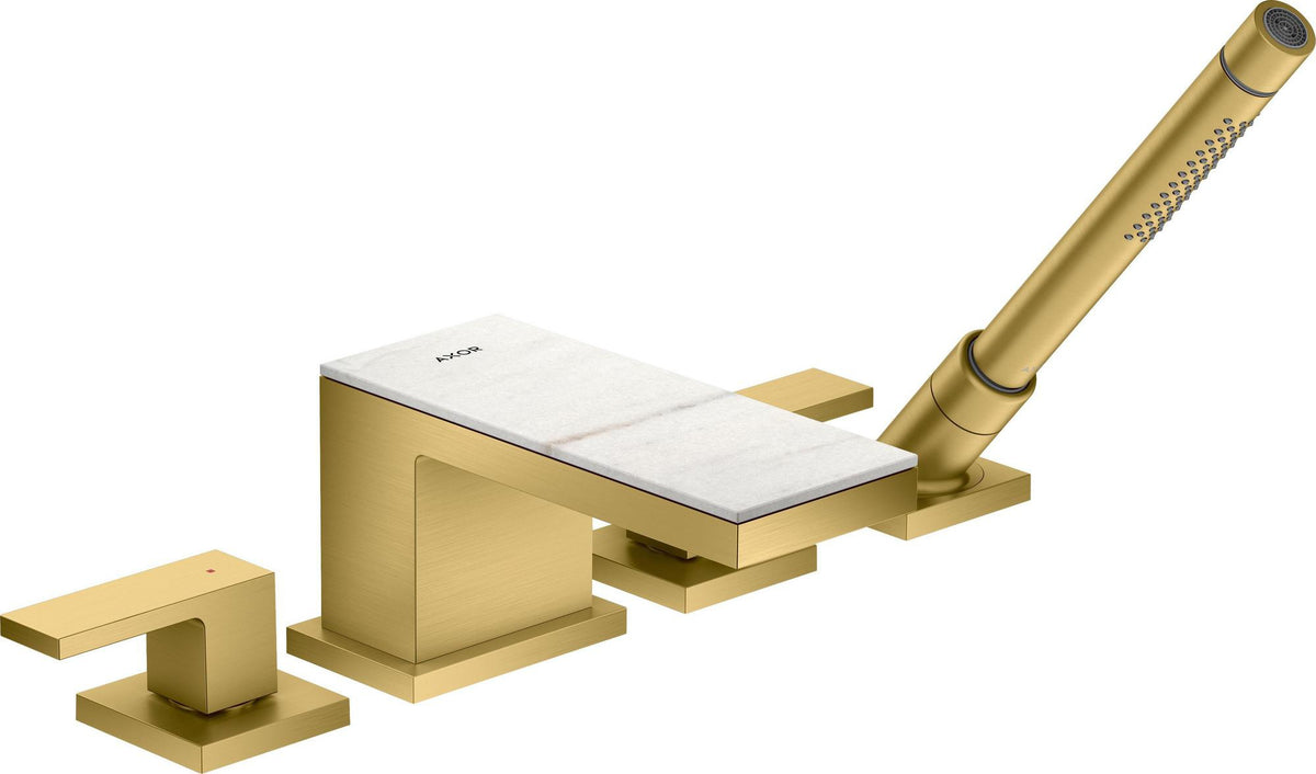 AXOR MYEDITION 4-Loch-Wannenrandarmatur ohne Platte – polished gold optic, thermostatisch