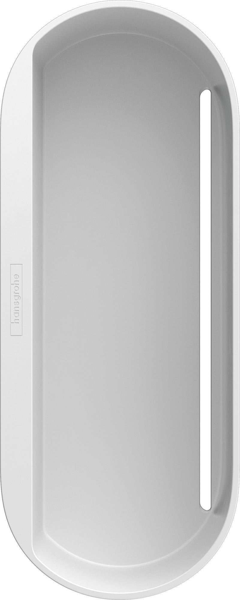 HANSGROHE WallStoris Ablagekorb tief, 250 x 71 mm, mattschwarz – Duschkorb mit Wasserablauf