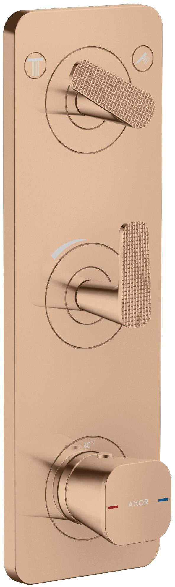 AXOR Citterio C Fertigmontageset Thermostatmodul UP mit Platte Cube cut chrom – 2 Verbraucher