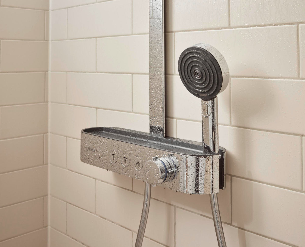 HANSGROHE Showerpipe Pulsify 260 2jet mit Brausethermostat – Chrom, PowderRain & CoolContact