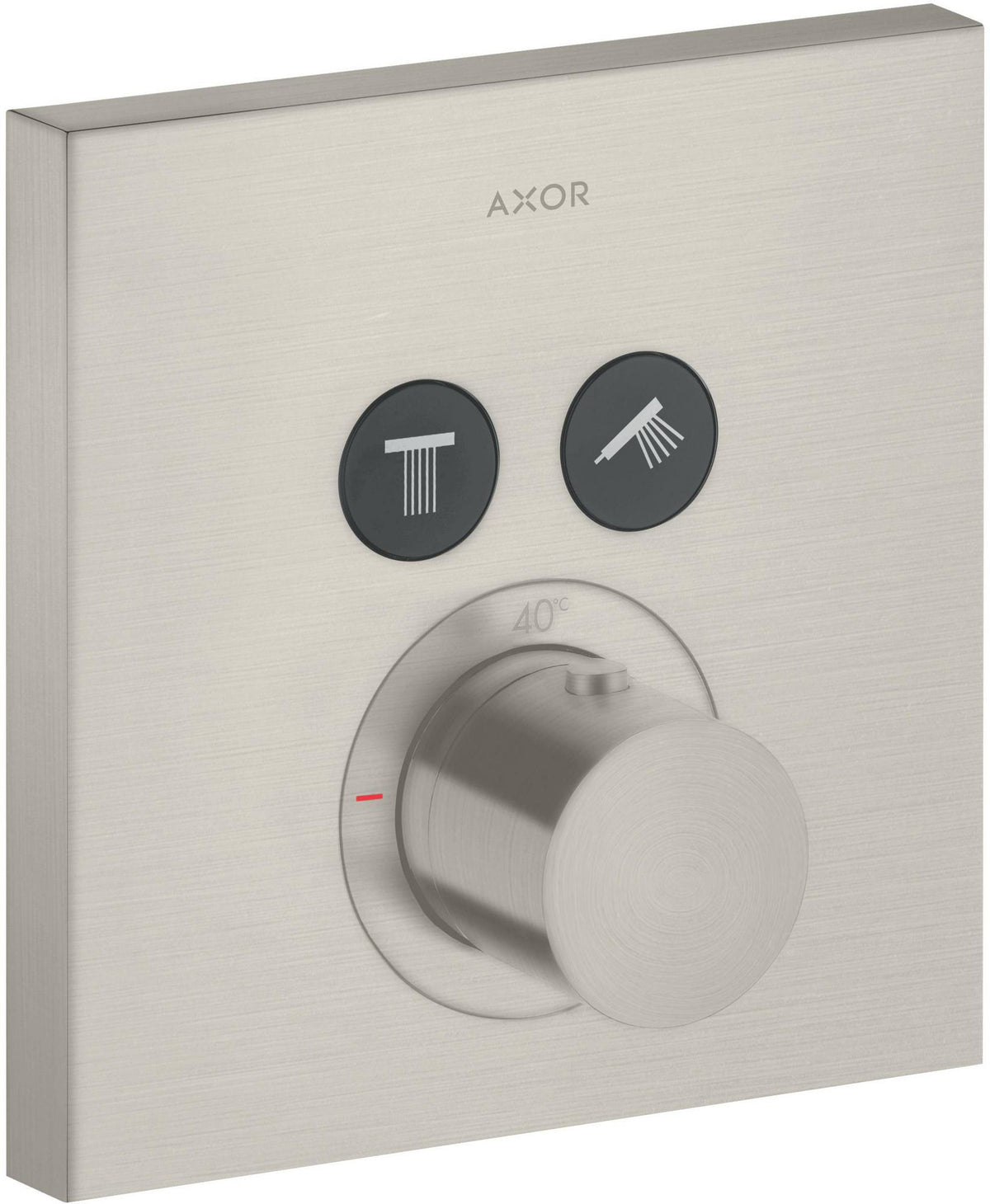 AXOR ShowerSelect Square UP Thermostat für 2 Verbraucher – Chrom, eckig, Select-Button