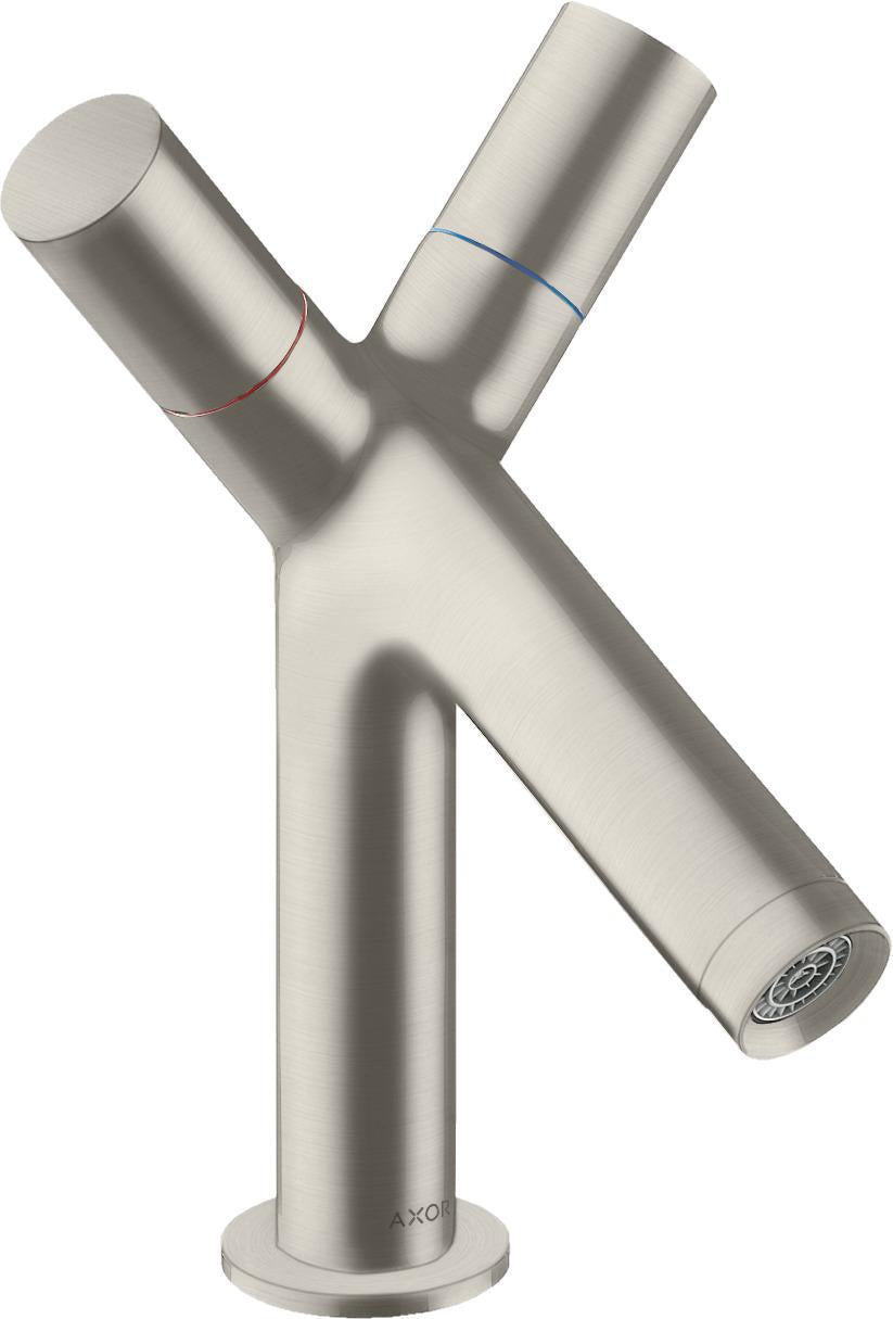 AXOR STARCK 2-Griff-Waschtischarmatur 80 mm mit Zugstangen-Ablaufgarnitur, DN 15, chrom