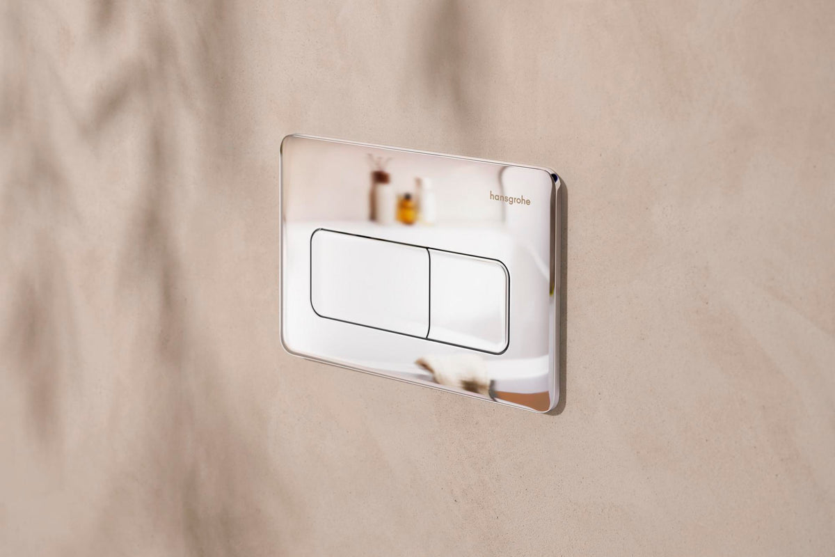 Hansgrohe iFrame Original Q Betätigungsplatte mit 2-Mengen-Spülung in Chrom