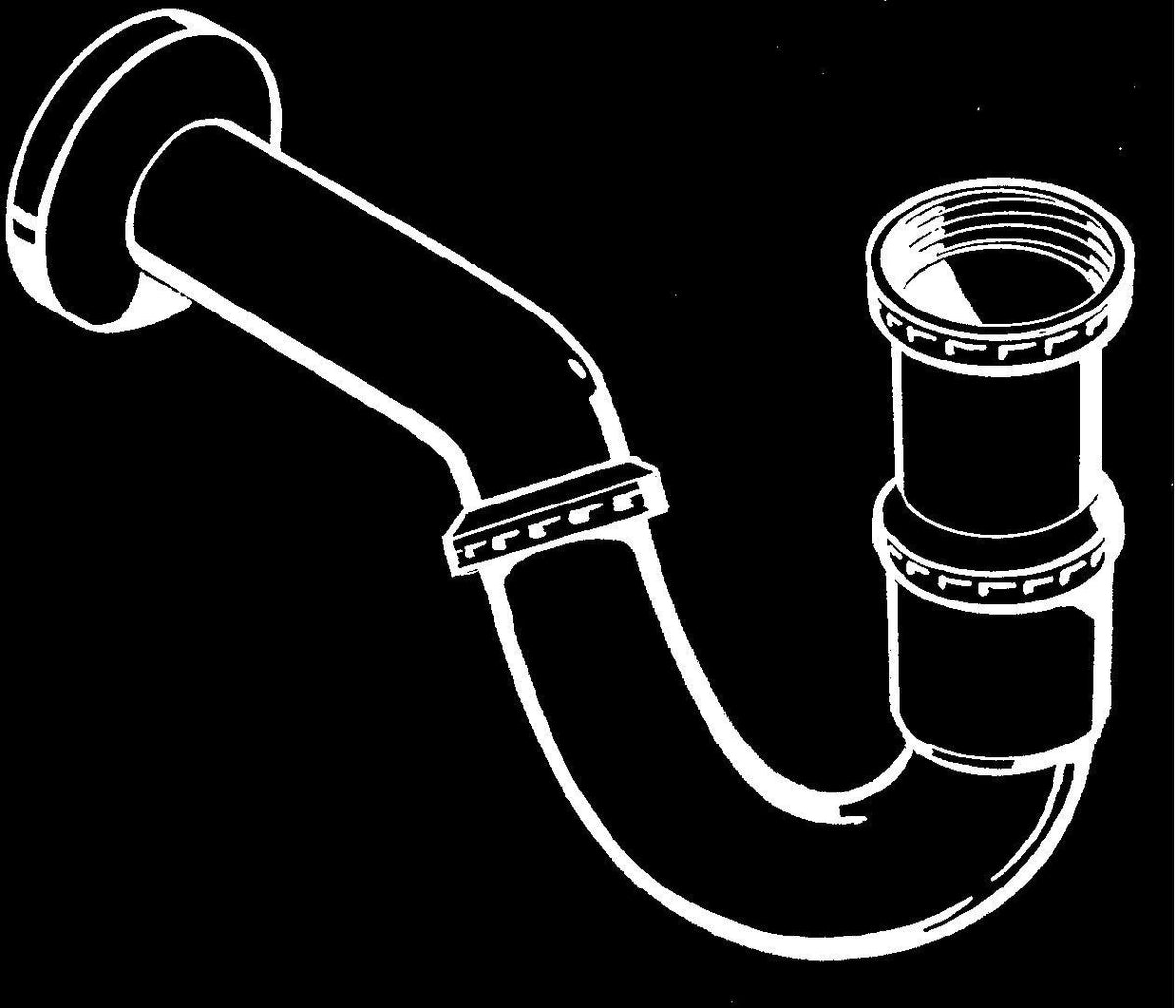 hansgrohe Bidet-Röhrensiphon Standardmodell chrom – P-Siphon mit 275 mm Wandabstand