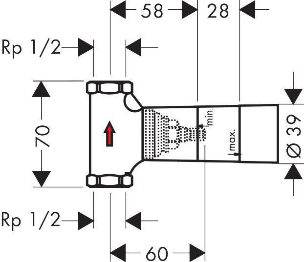 AXOR Grundkörper Unterputzventil DN20 130 l/min von Hansgrohe – für Absperrventil-Fertigsets