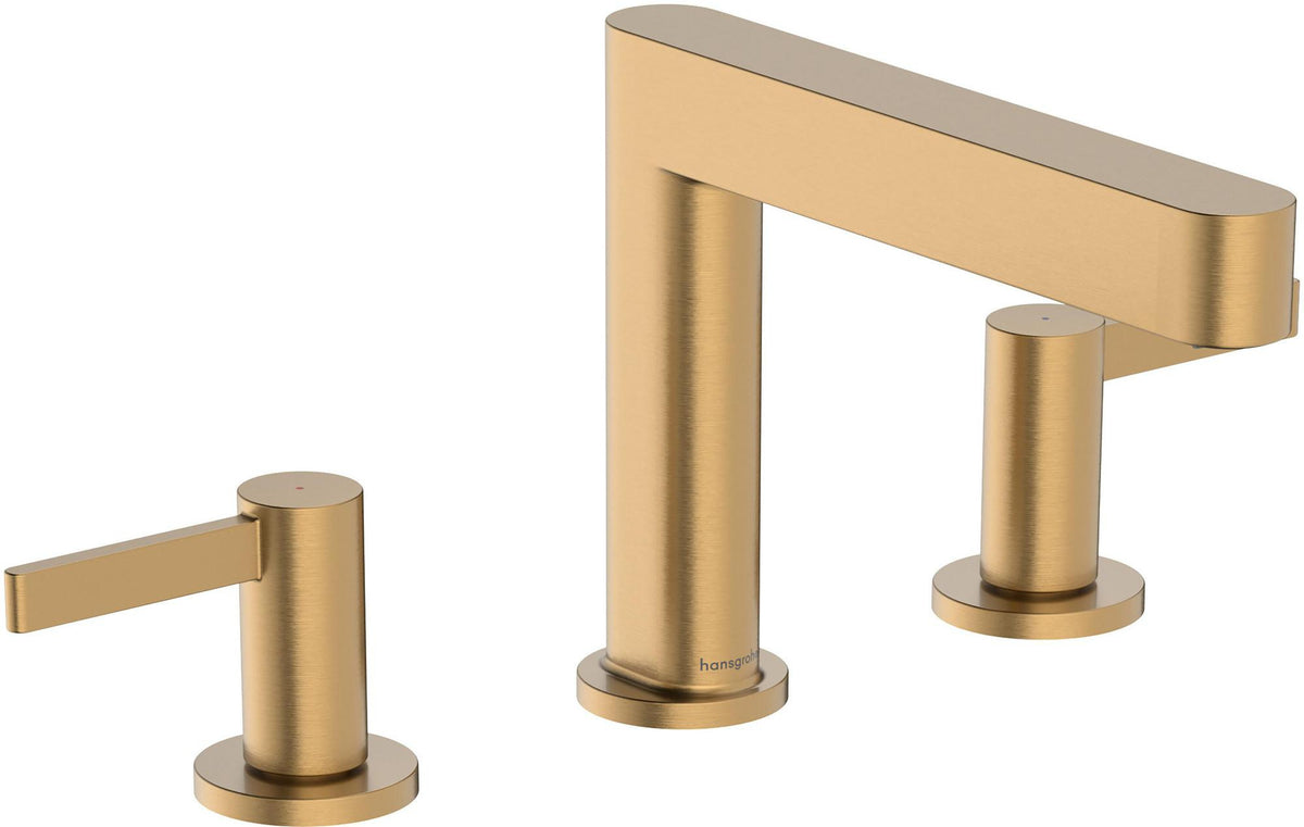HANSGROHE Finoris 110 3-Loch-Waschtischarmatur mit Push-Open Ablaufgarnitur, Chrom