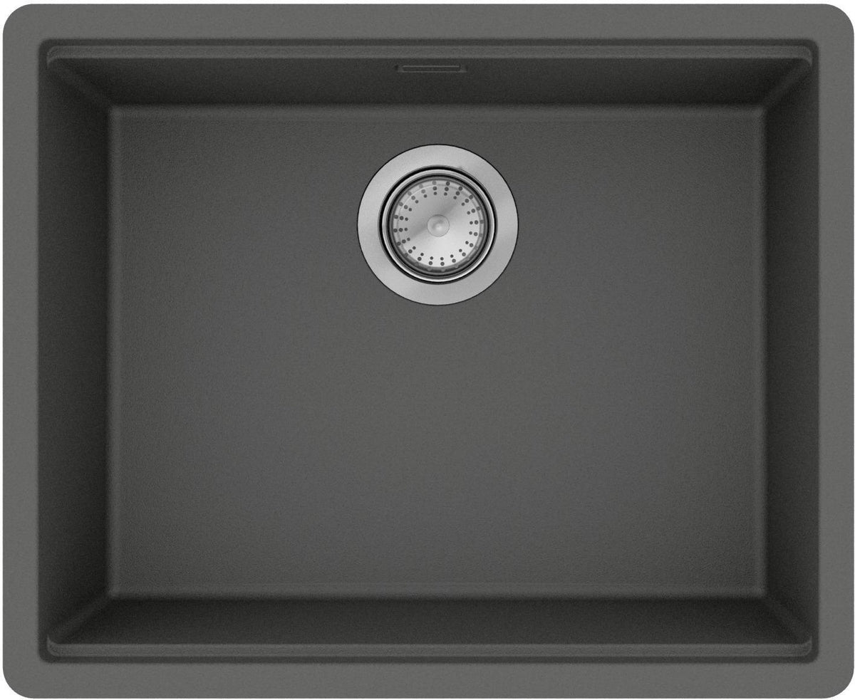HANSGROHE Einbauspüle S530-F500 graphitschwarz 500 mm SilicaTec mit Ablaufgarnitur