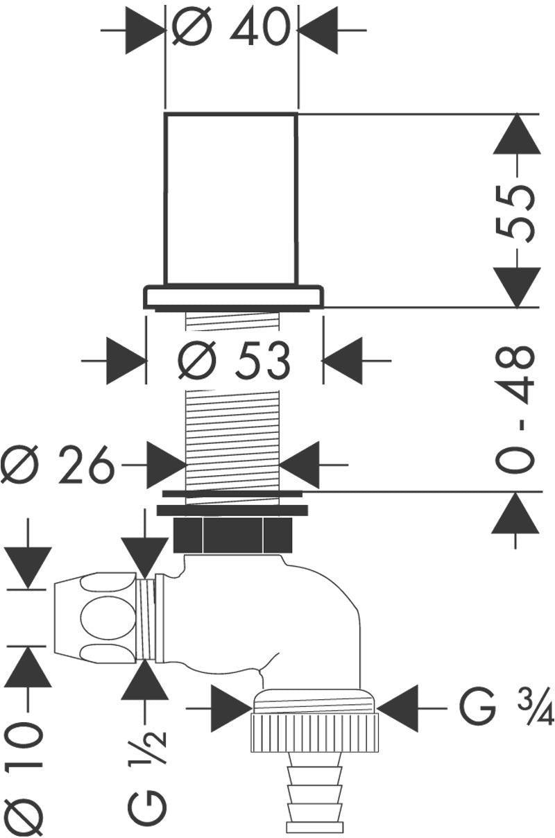 AXOR Küchen-Geräteabstellventil DN 15 von Hansgrohe – Chrom, mit Rückflussverhinderer