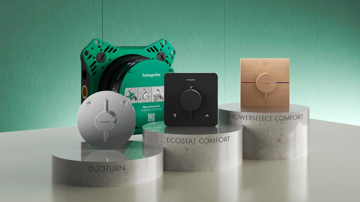 HANSGROHE Ecostat Comfort Q Thermostat UP Fertigset für 2 Verbraucher – Temperatur- und Volumensteuerung