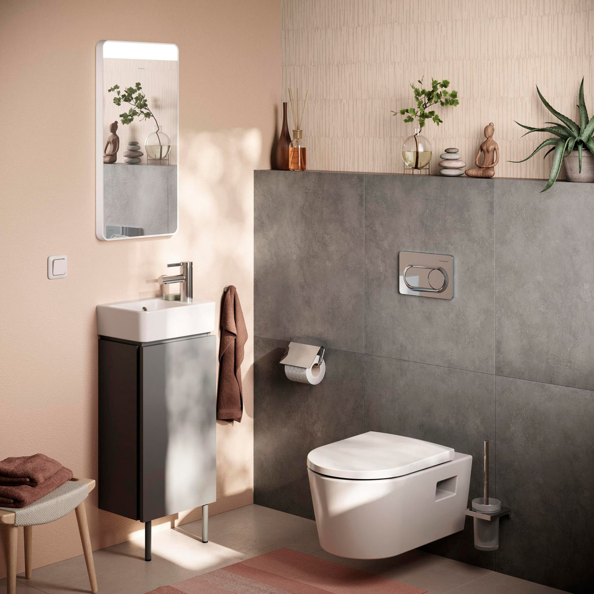 HANSGROHE iFrame Original S Betätigungsplatte – 2-Mengen-Spülung, Chrom, mechanisch
