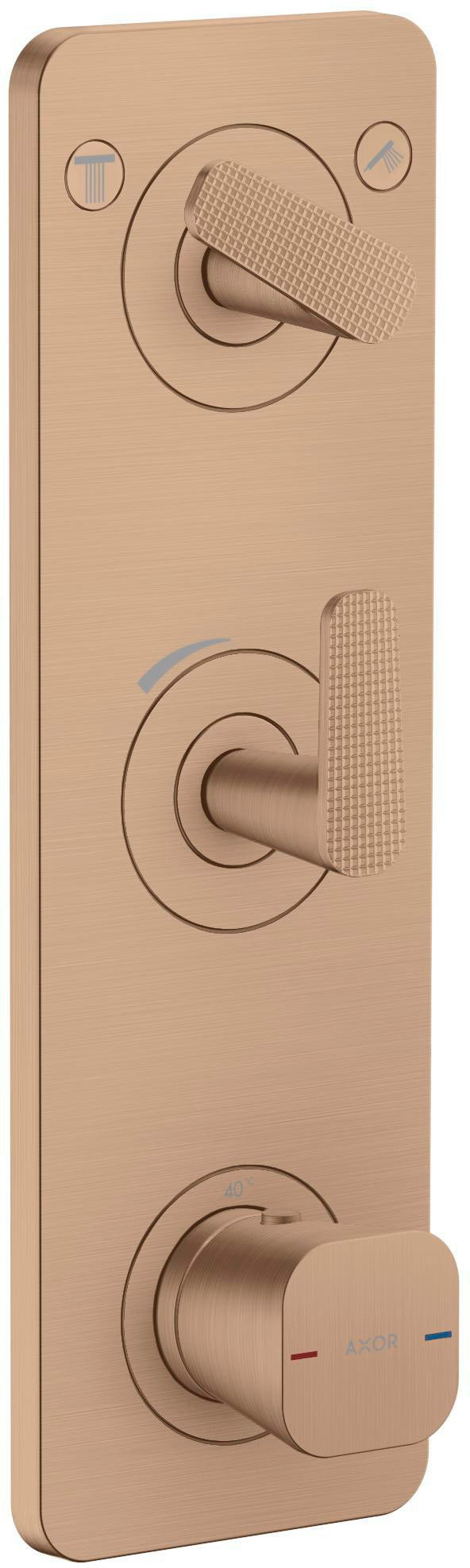 AXOR Citterio C Fertigmontageset Thermostatmodul UP mit Platte Cube cut chrom – 2 Verbraucher