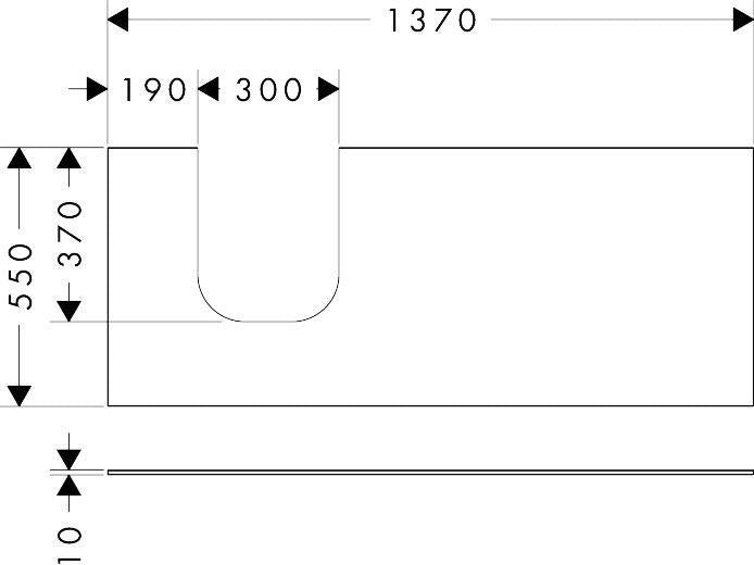 HANSGROHE Xevolos E Konsole 1370 mm mattweiß mit Ausschnitt links für Aufsatzwaschtisch