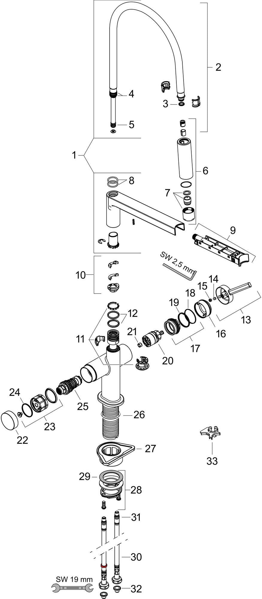 HANSGROHE Talis Select M54 PowderSpray Spültischmischer mattschwarz – ComfortZone 210, 3jet, Movaflex