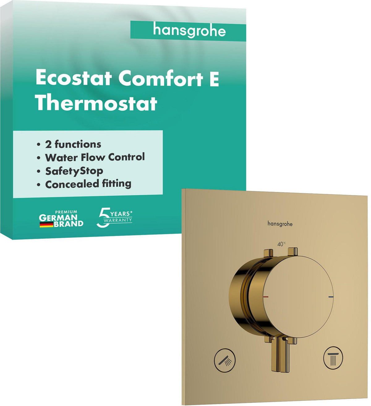 HANSGROHE Ecostat Comfort E Thermostat Fertigset für 2 Verbraucher – BBC, iBox universal 2