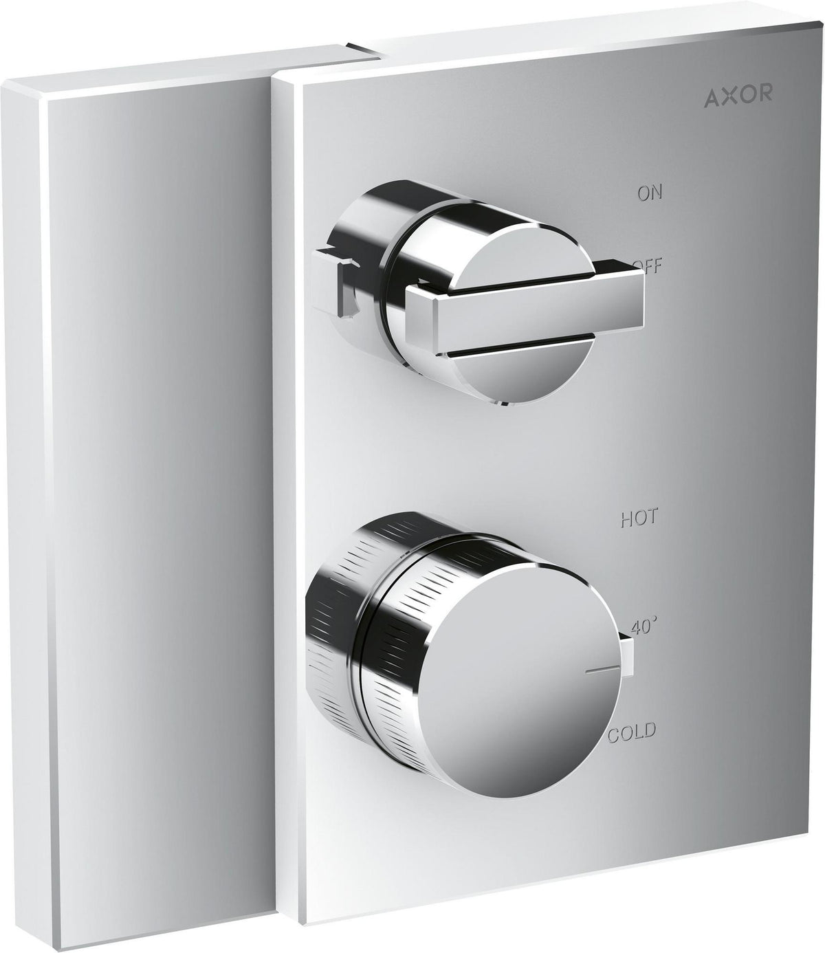AXOR Edge Thermostat Unterputz Fertigset Chrom mit Absperrventil – 1 Verbraucher, thermostatisch