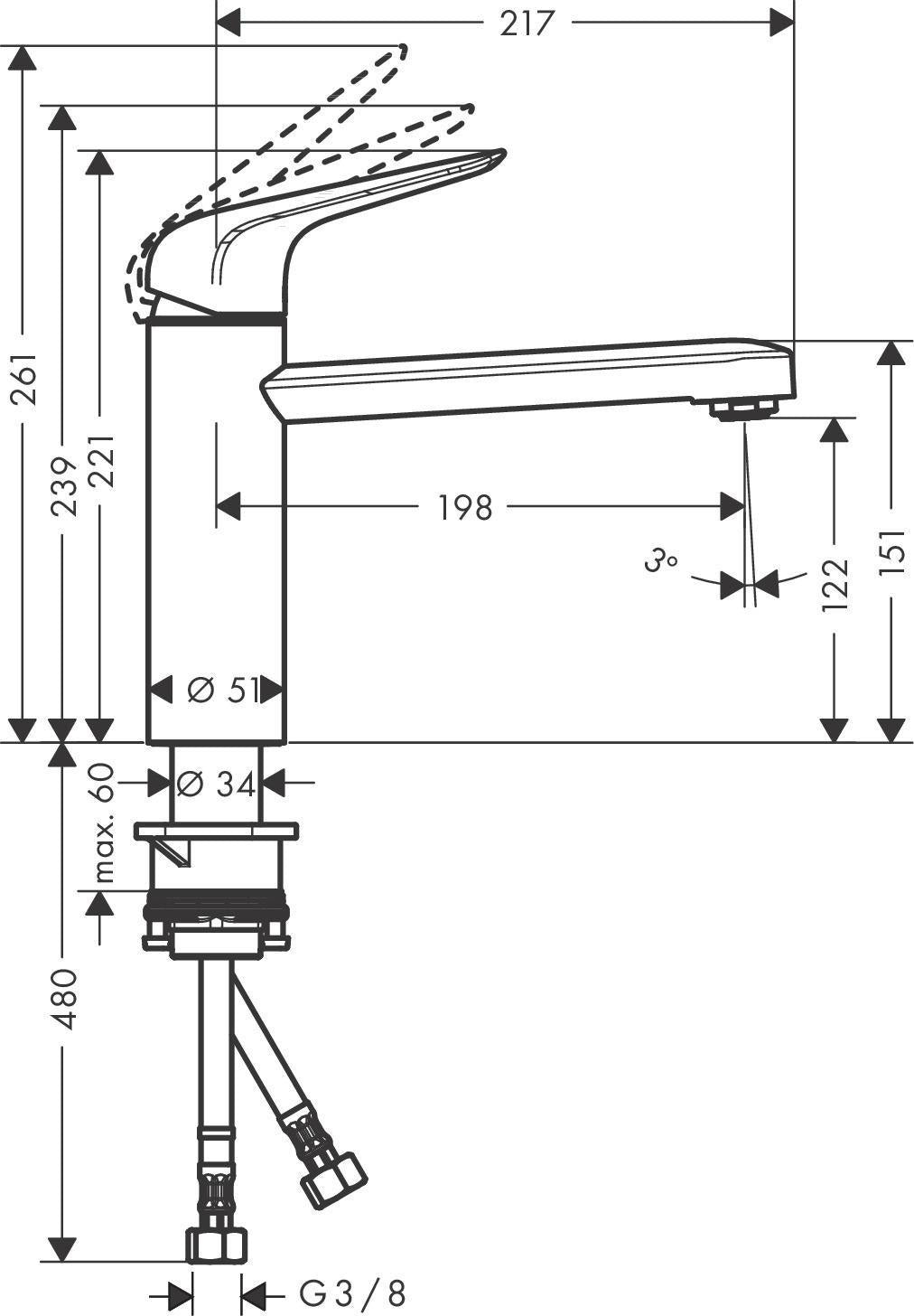 HANSGROHE Focus M42 Einhebel-Küchenmischer ComfortZone 120 Eco CoolStart chrom