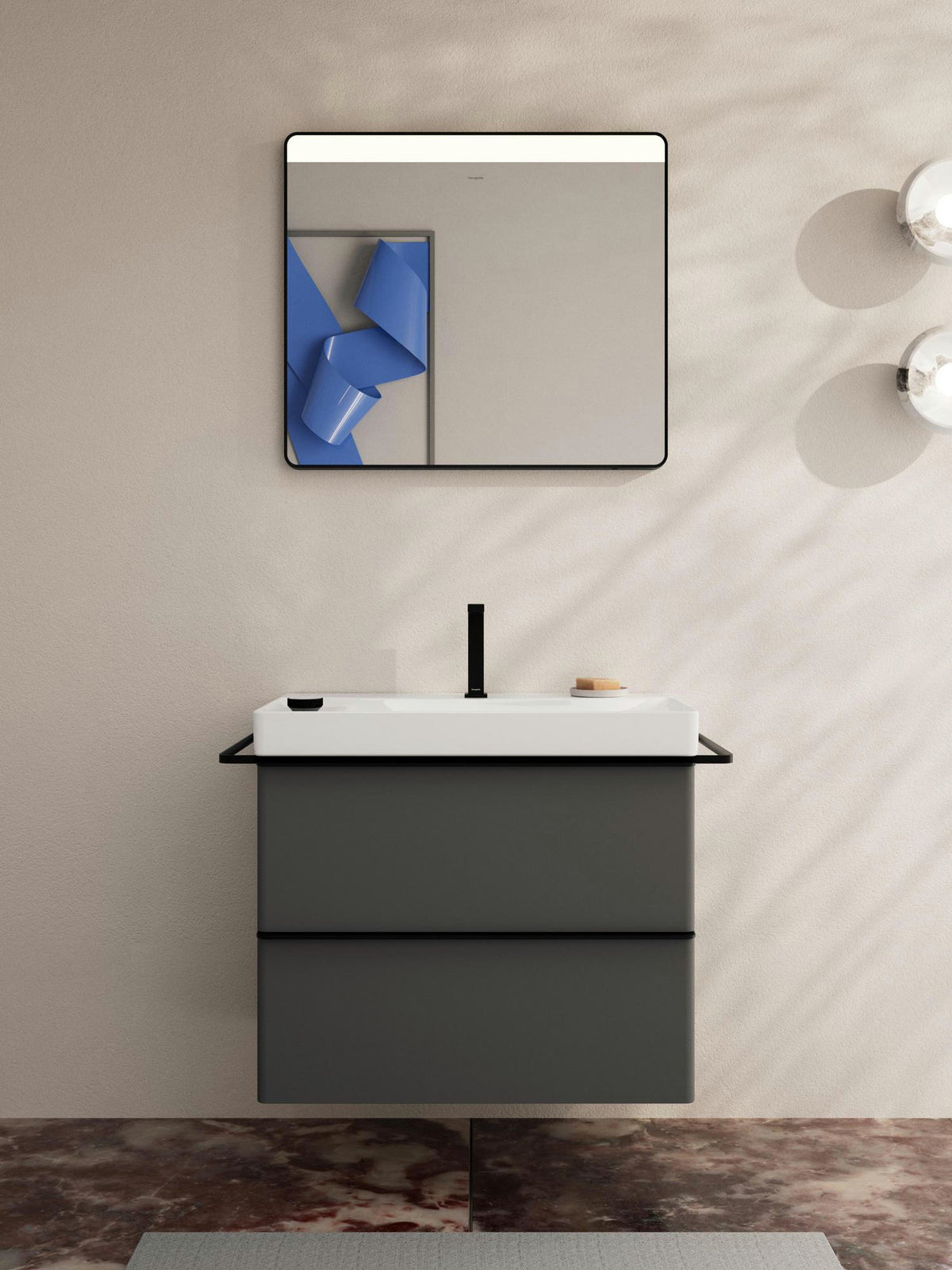 HANSGROHE Xelu Q Waschtischunterschrank 780 mm weiß hochglanz mit 2 Schubkästen