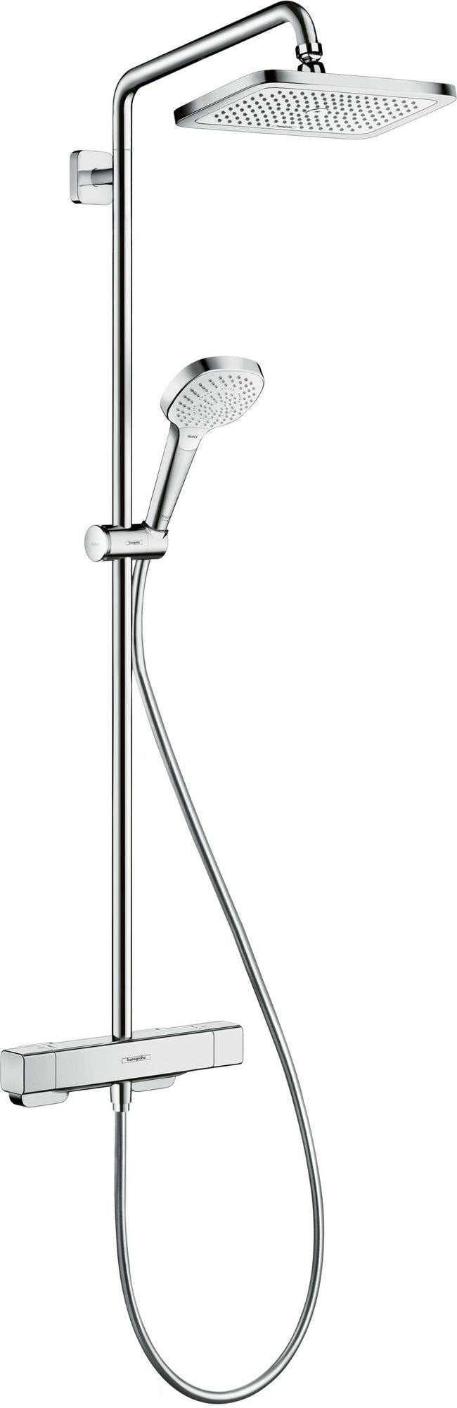 HANSGROHE Showerpipe Croma E 280 1jet Chrom mit Brausethermostat – Duschsystem
