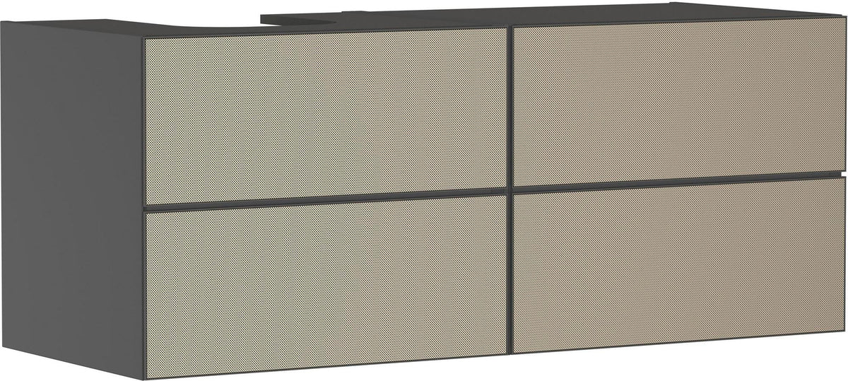 HANSGROHE Xevolos E Waschtischunterschrank 1370 mm mattweiß/eiche dunkel, grifflos