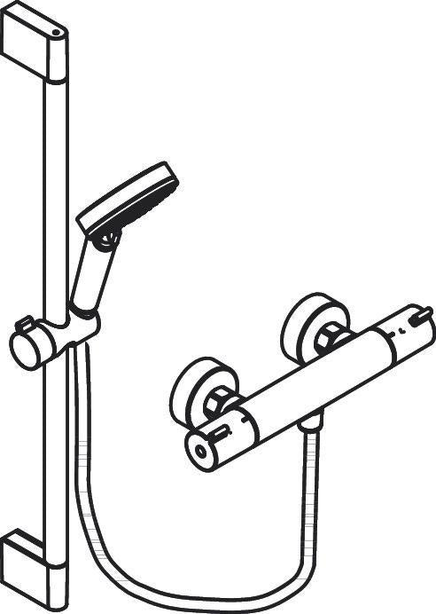 HANSGROHE Brauseset ECOSTAT 1001 CL COMBI Crometta, 650 mm Brausestange, weiß/chrom