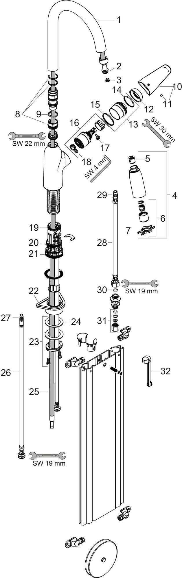 HANSGROHE HG Spültischmischer 220 mit sBox Ausziehbrause M4216-H220 chrom