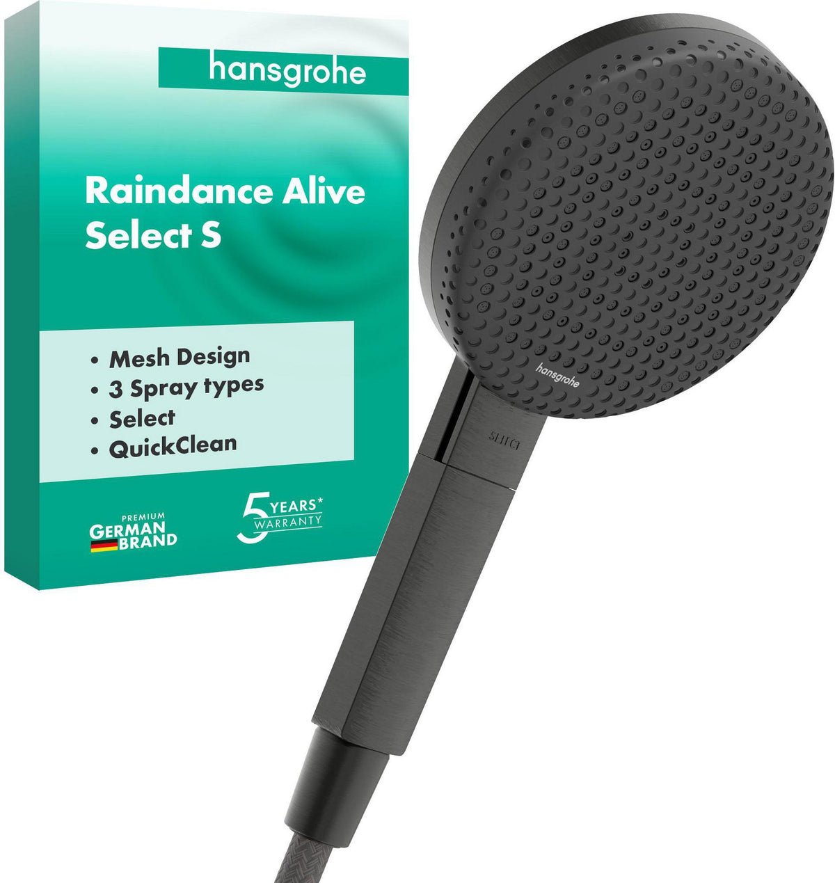 HANSGROHE Raindance Alive Select S 125 3jet Handbrause mit Select-Taste und QuickClean