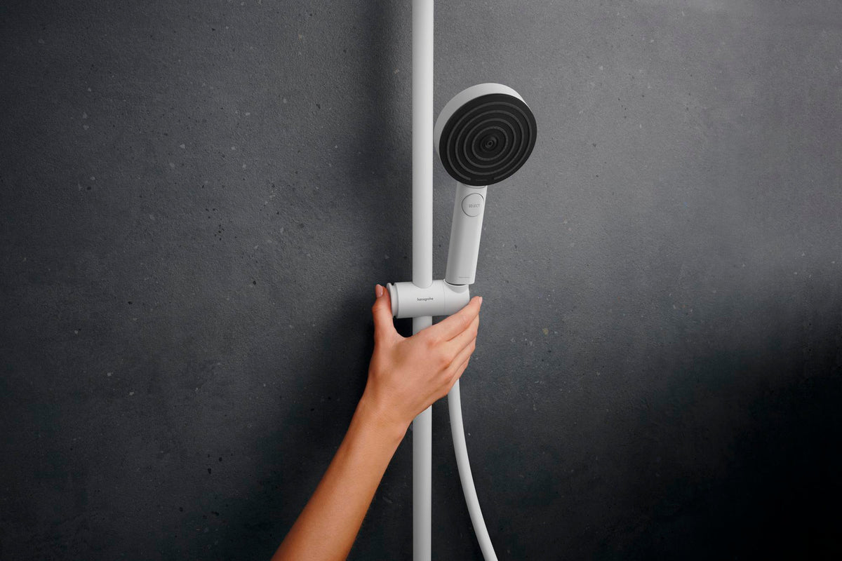 HANSGROHE Showerpipe Pulsify S Puro 1jet mit EcoSmart-Thermostat, chrom – 260 mm Kopfbrause