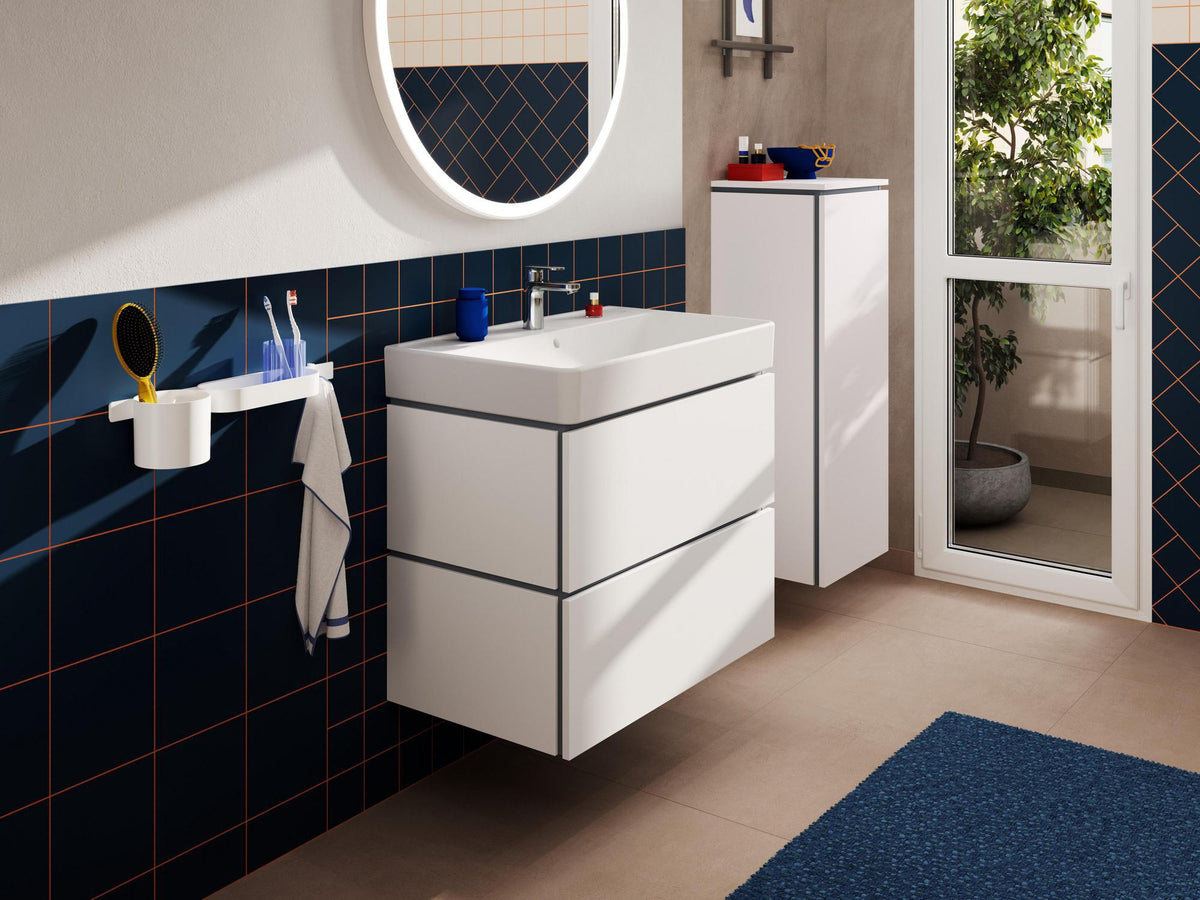 HANSGROHE Waschtisch Compact Xanuia Q 800x480mm weiß mit Hahnloch und Überlauf