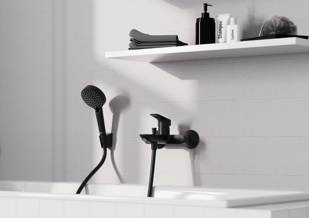 Hansgrohe Logis Einhebel-Wannenmischer DN 15, Aufputz, Chrom – mit Temperaturbegrenzung