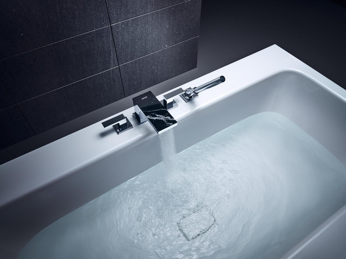 AXOR MYEDITION 4-Loch-Wannenrandarmatur ohne Platte – polished gold optic, thermostatisch