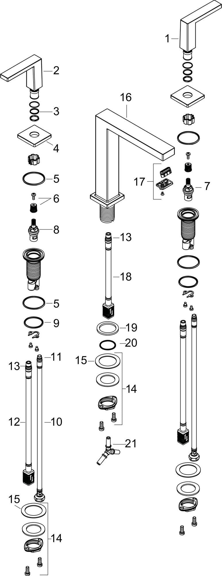 HANSGROHE Tecturis E 3-Loch-Waschtischarmatur ComfortZone 150 CoolStart Chrom