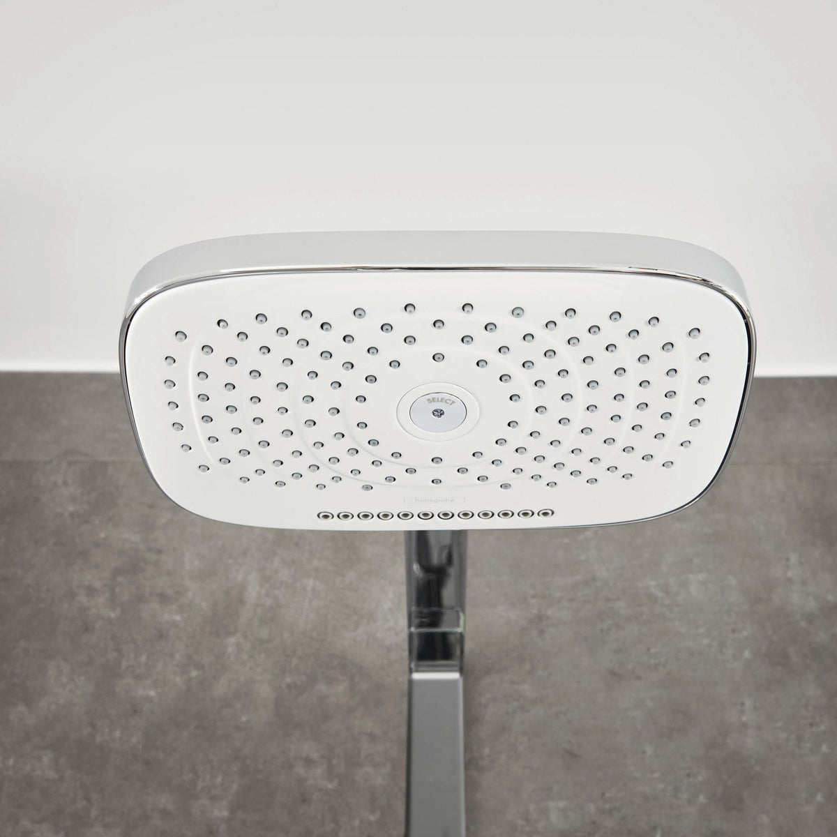 HANSGROHE Showerpipe RAINDANCE SELECT E 300 3jet ST DN 15 chrom – Duschsystem mit Thermostat ShowerTablet Select 300