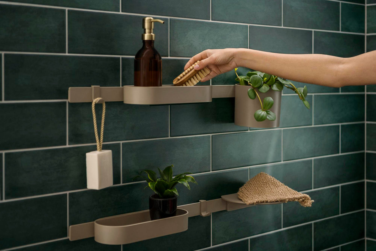 Handtuchhaken WallStoris Planet Edition breit sand von Hansgrohe – 2 Haken, 32 mm