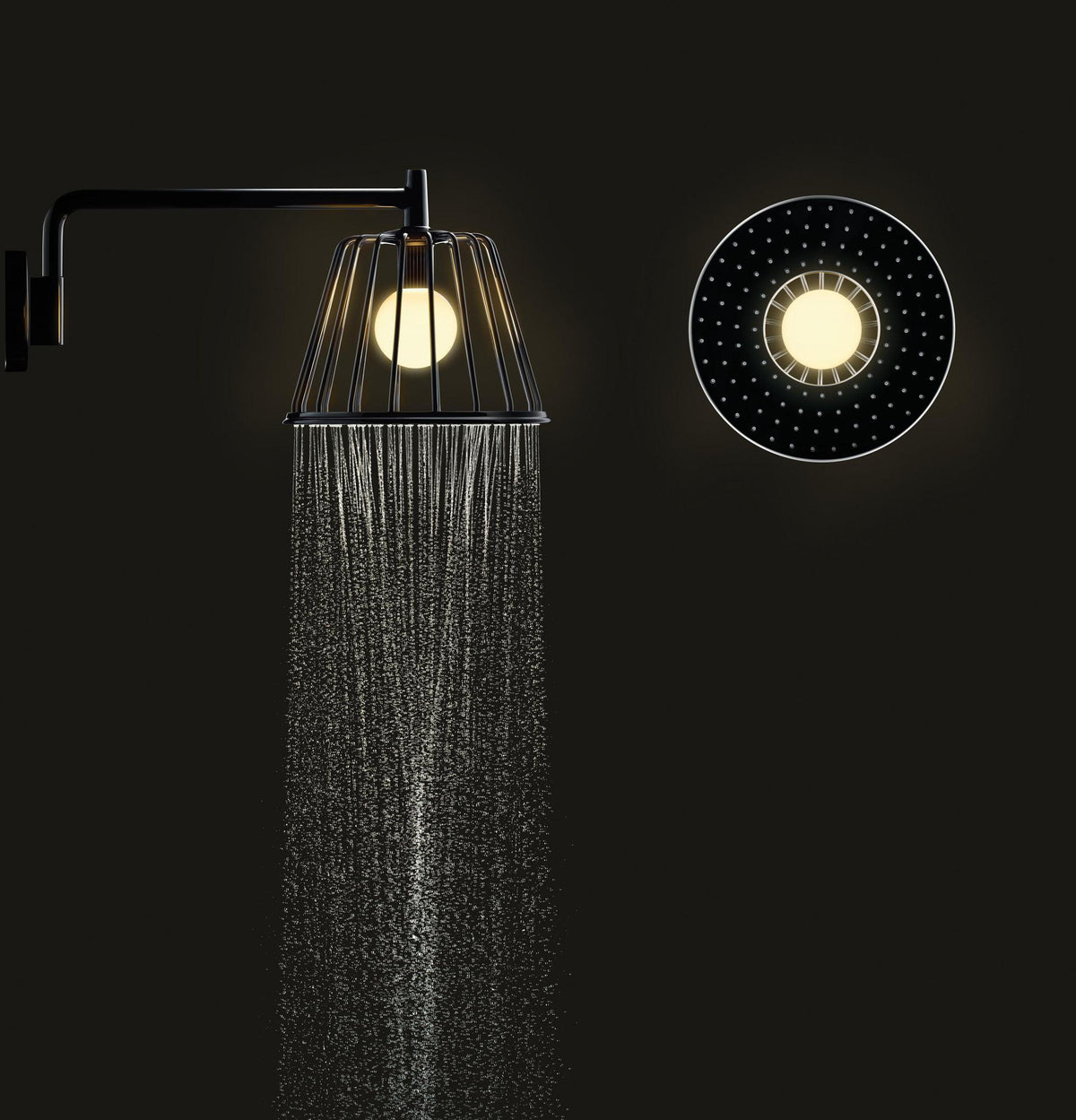 AXOR LampShower Nendo Kopfbrause 275 mm Chrom mit LED-Beleuchtung und Brausearm