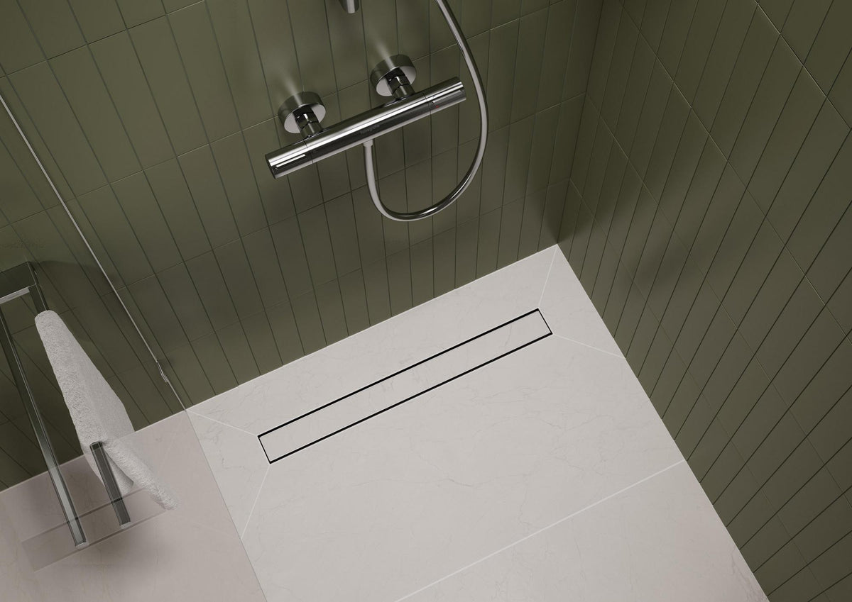 Hansgrohe RainDrain Go Komplettset Duschrinne 1000 mm rückseitig befliesbar für Standard- und flache Installation, matt schwarz