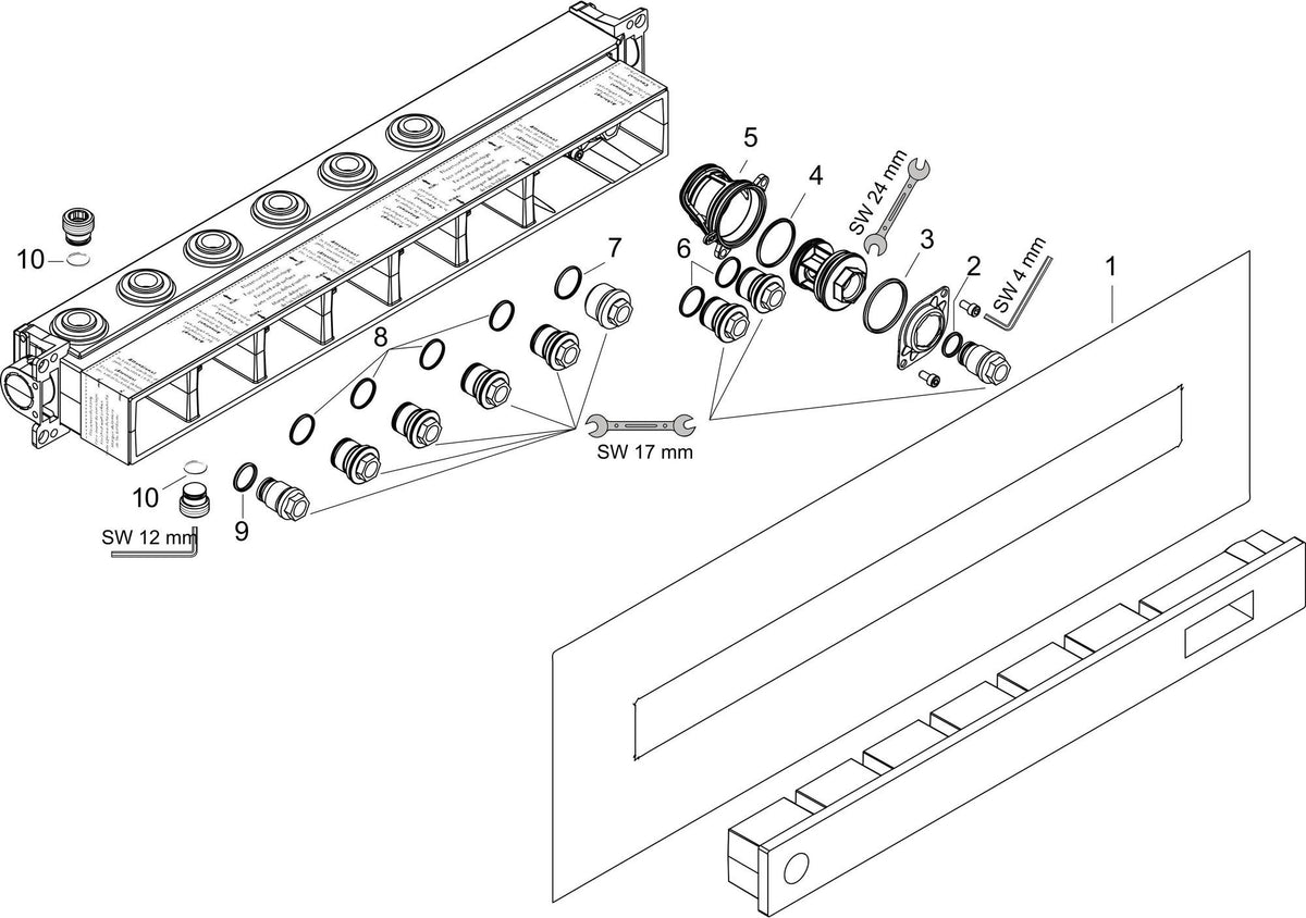 AXOR Grundset für Thermostatmodul Select – 2 Verbraucher, DN15/DN20, schallentkoppelt